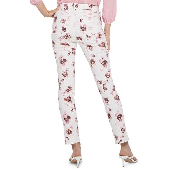 NYDJ Sheri Slim Fit Ankle Cropped Denim Jeans Floral ( 2 ) - Picture 2 of 4